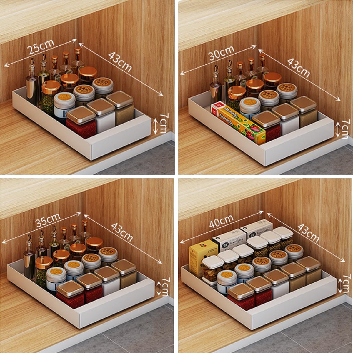 Amazon｜スライド引き出し キッチン収納 収納引き出し 伸縮&スライド